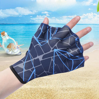 1 Pair Unisex Swimming Hand Fins Flippers Finger Webbed Gloves Paddle Water Sports Gloves Breathable Swim Mittens