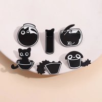 Animal Brooch Cute Cartoon Hide and Seek Kitten Metal Badge Small Gift Wholesale Decorative Brooches Cap Pins for Caps Lapel Pin