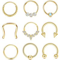 Bobisty Septum Rings Daith Earrings Nose Hoop Horseshoe Stainless Steel Nose Rings for Women Helix Tragus Lip Cartilage Piercing