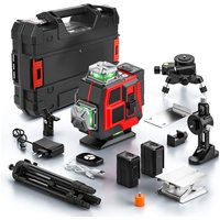 Poziomy 4D, 16 linii, 360 stopni ° Samopoziomujące lasery laserowe ze statywem i walizką, profesjonalne narzędzie do poziomowania w poziomie i w pionie.
