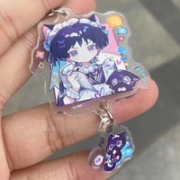 Wanderer Kabukimono Balladeer Scaramouche Kunikuzushi Hat Guy Cosplay Key Chains Acrylic Game Anime Keychain Pendant Xmas Gift