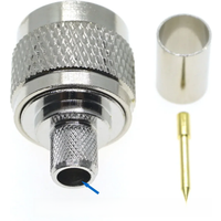 N Male Plug crimp solder For RG5 RG6 5D-FB LMR300 cable RF Connector Nickel Plated Brass 50ohm Coax wire coaxial Cable