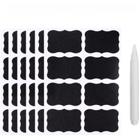 48pcs Blackboard Stickers Waterproof Chalkboard Kitchen Spice Label Sticker Home Jars Bottles Tags Labels White Marker