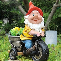 AliExpress 1pc, Cycling Dwarf Flower Dwarf Courtyard Statue Garden Gnome Decoration Sculpture Ornament Resin Outdoor Decoration, Yard Decor