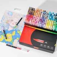120/168/200/240pcs GuangNa Acrylic Markers Soft Head Painted Wood Ceramic Festival DIY Box Gfit Marker Set Festival Art Supply