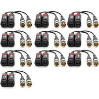 10pairs Twisted BNC CCTV Video Balun Passive Transceivers Support AHD/CVI/TVI 8MP 4K Camera Cat5e/ Cat6 UTP Cable Connectors