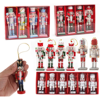 1pc 6/10/12/12.5cm Nutcracker Puppet Christmas Decor Flash Nutcracker Soldier Home Ornament