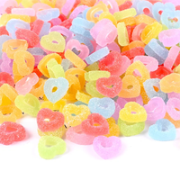 10pcs Resin Heart Shape Soft Candy Donuts Figures Crafts Miniatures DIY Scrapbooking Accessories Flatback Embellishment Charms