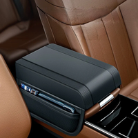 Car Armrest Box Height Pad Universal Leather Armrest Cushion with Pocket Central Memory Cotton Elbow Support Armrest Storage