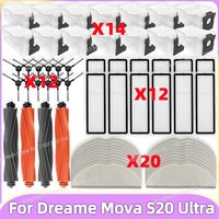 Fit For ( Dreame Mova S20 Ultra / RLM71CE ) Vacuum Parts Main Roller Side Brush Hepa Filter Mop Cloth Dust Bag Accessories