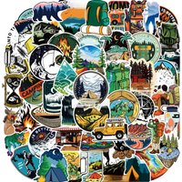 AliExpress Charile 10/30/50pcs Forest Camping Hiking Outdoor Cartoon Stickers Travel Scenery Decals Waterproof Graffiti Suitcase Luggage Bike Car