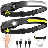 1/2/3PCS LED Induction Headlamp Camping Search Light USB Rechargeable Headlight Led Head Torch Work Light With Built-in Battery