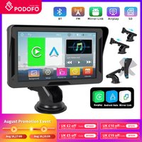 Podofo 7inch Portable CarPlay Android Auto Car Radio Multimedia Video Player Touch Screen Bluetooth With AUX USB MP5 Player image 4