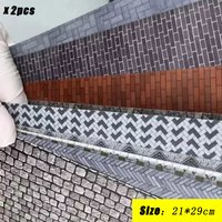2pcs 21*29cm Miniature Simulation Wallpaper Self-Adhesive Ground Floor Diy Model Making Dollhouse Decoration Kits for Diorama