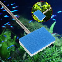 Cleaner Scrubber Double-Sided Sponge Cleaning Brush Super Long Handle 180° adjustable Aquarium Fish Tank Glass Window Algae