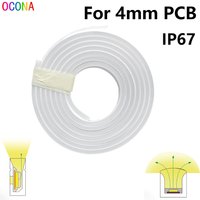 Super Thin DIY Flexible Neon Tube (no LED Strip) Diffuser IP67 Waterproof for SMD COB 3mm 4mm 5mm LED Strip Side View 4*10mm