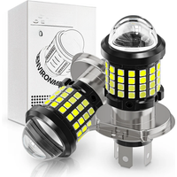 Oprah 1pcs LED Headlight Bulbs For Motorcycle Super Bright LED H4 H6 BA20D Spotlight With HD Lens Moto ATV Accessories Fog Light