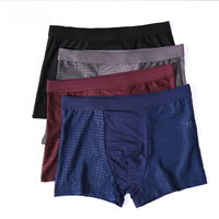 L-8XL Plus Banboo Fiber Men Underwear Male boxer Solid Panties Shorts Men's Underpants Breathable Intimate Man boxers 4pcs