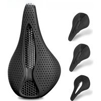 AliExpress Bicycle 3D Printed Saddle Full Carbon Bicycle Seat Cushion 143MM 155MM 3D Road Bike Saddle Ultralight Carbon MTB Seat Bike Part