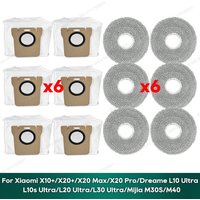 Compatible for Xiaomi X20 Plus / X20 Max / X10+, Dreame L10 Ultra / L20 Ultra / L30 Ultra, Mijia M30S / M40 Dust Bag Mop Pads