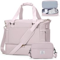 Gym Bag for Women, Large Travel Duffel Bag, Weekender Overnight Bag with Wet Pocket and Shoes Compartment for Travel, Gym, Yoga