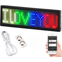 Bluetooth LED Digital Badge USB Charging DIY Programmable Name Badge Multiple Languages Durable Scrolling LED Tag Sign Module