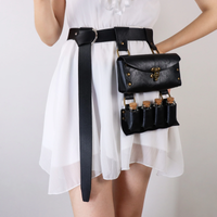 Medieval Cosplay Belt Waist Bag Renaissance Steam Glass Magic Bottle Set Cosplay Prop Halloween Retro Dress Belt Cosplay