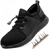 Breathable Men Work Shoes Summer Safety Shoes Lightweight Protective Sneakers Safety Steel Toe Shoes Men Construction Work Boots