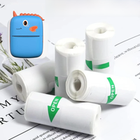 Thermal Mini Printer Paper Rolls ,White Self-Adhesive Black On White Print for Portable Mini Pocket Printer 57mm Photo Printers