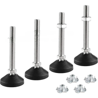 4Pcs Swivel M8 M10 M12 Leveling Feet, Adjustable Furniture Feet Heavy Duty Leveling Feet for Furniture & Mechanical Equipment