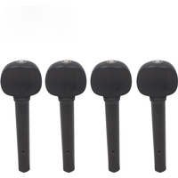 4 Pcs/Set Violin Tuning Pegs Tuners Ebony Violin Instrument Accessories for 1/8 1/4 1/2 3/4 4/4 Fiddle String Instrument Parts