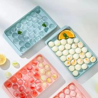 33 Ice Balls Tray for Freezer Food Grade Plastic Ice Ball Maker Mold Mini Round Ice Cube Mould with Lid Party Cocktail Whiskey