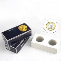 50PCS/Box Square Coin Holders Album Storage Clip Coin Supplies Cardboard Case Coin Album Collection Stamp Holder Cover Flip Clip