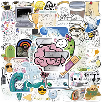 AliExpress NONE 50pcs Funny Cartoon Sarcastic Stickers For Luggage Laptop Guitar Phone Skateboard Waterproof Graffiti Vinyl Bicycle Car Decals