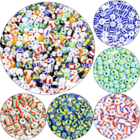 Apx 130pcs/Lot 4mm Stripe Czech Glass Seed Beads Round Acrylic Spacer Beads For Jewelry Making DIY Bracelet Necklace Accessories