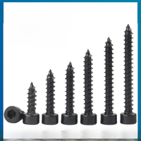 10pcs/lot M2 M2.6 M3 M3.5 M4 M5 M6 Hex Hexagon Socket Cap Head Self Tapping Screw 8.8 Gradese Black Carbon Steel Allen Head Scre
