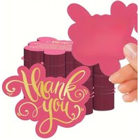 50pcs Thank You Cards For Small Businesses Owners, Pink Mini Business Thank You Cards, for Online Retailers with Insert Notes