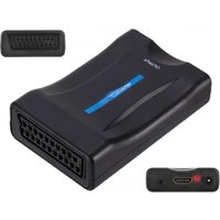 SCART to HDMI-compatible Video Audio Converter With Power Adapter For HDTV Sky Box DVD Television Signal 1080P Upscale Converter