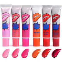 Makeup Liquid Lip Stick Lip Gloss Waterproof Long Lasting Tear Lipstick Lipgloss Miss Women Sexy Red Make up Tear Pull Lips Mask