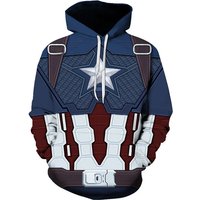 3D Printed Captain America 4 Cosplay Hoodie Superhero Costume Polyester Casual Coat Captain Pullover Uniforms Autumn
