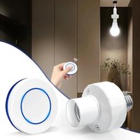 E27 Wireless Lamp Holder RF433MHz Sensor Portable Round Remote Switch Bedroom Warehouse Workshop LED Bulb Remote Controller