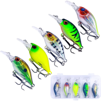 HENGJIA 5pcs/lot Fishing Lures Kit Plastic Crank Bait 4.3g 5.3cm Wobblers Crankbait Tackle Bass Bait Spinners for Fishing