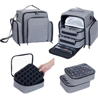 UOZL Large Capacity Nail Polish Organizer, Holds 60 Bottles of Nail Polish and Large Nail Art Lamp. Comes with 2 Independent bag