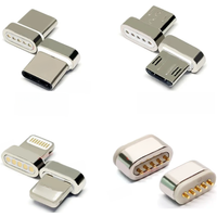 5Pin Micro USB Jack Charging Magnet Connector For Laptop tablet Phone Plug USB Cable Adapter Type C Magnetic Suction Female Base