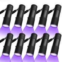 1-10Pcs UV Flashlights 395nm Black Light 9 LED Ultraviolet Lamp Torch UV Light Detector for Pet Urine Stains Bug