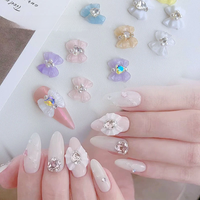 Nail parts ribbon heart white 10Pcs Bowtie Heart Moon Nail Charm Nail Parts Pretty Ribbon Deco 3D Korea Mass Production
