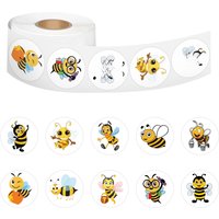 AliExpress NONE 100-500pcs Cartoon Bee Stickers Cute Decals DIY Skateboard Phone Bike Fridge Hand Account Reward Sealing Label Sticker