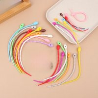 10Pcs Colored silicone zip ties Reusable Bag Ties Twist Wire Fasten Zip Tie DIY keychain jewelry bag blind box pendant strap