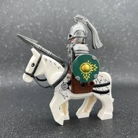 MOC Roman Soldiers Lancer Archer Medieval Rohan Knight Action With Horse Building Block Kids Toys Sit To Ride Military Forces