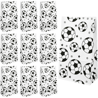 10pcs Football Theme Gift Wrapping Bags Soccer Candy Bag Cookie Popcorn Bag Fans Party Favor Bags for Boys Birthday Party Decor